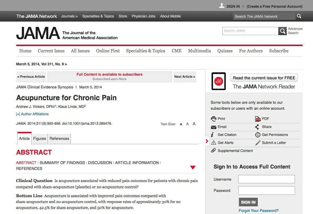 Acupuncture for Pain